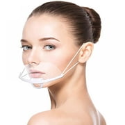 10pcs Anti-Fog Transparent Open Face Adjustable  Guard- Reusable Face Mouth Shield for Restaurant Hotel Mall Beauty Salons
