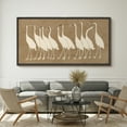 thumbnail image 2 of Large Framed Canvas Print Minimalist Bird Illustration on Textured BrownWall Art Decorative Ready to Hang Painting for Living room Bedroom 60x30 inches Black Frame, 2 of 9