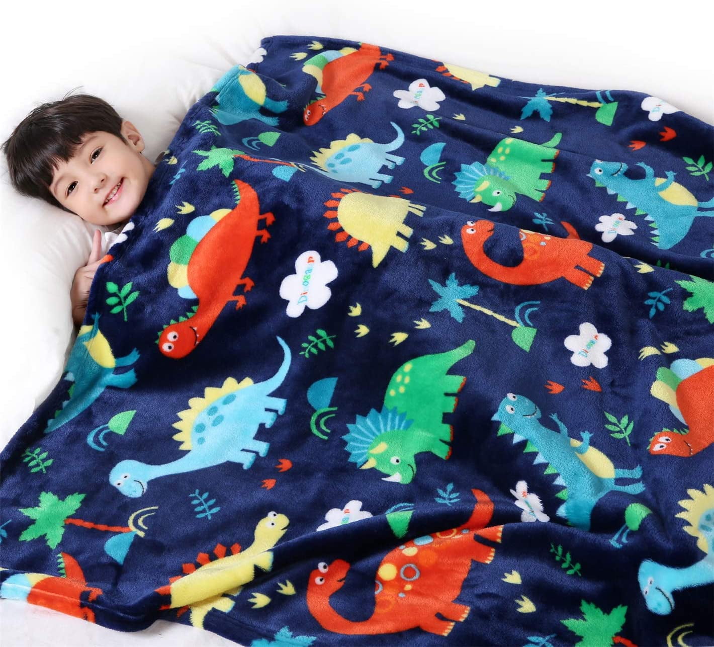 Dinosaur Blanket For Baby Boys and Girls Size 30"x40" Soft Warm Throw