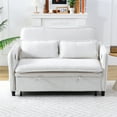 thumbnail image 2 of Newest 65.74-inch beige letter striped fabric multi-functional sofa bed, suitable for bedrooms and living rooms. The armrests and backrests are adjustable., 2 of 9