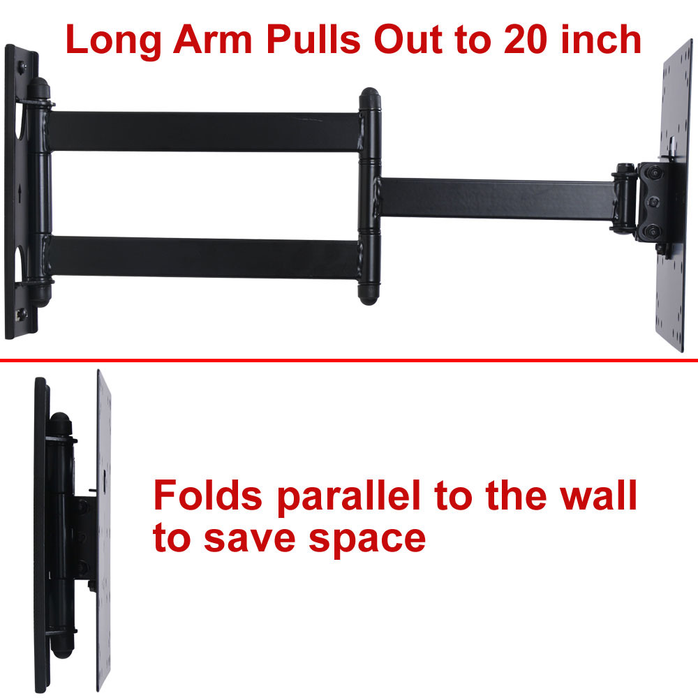 VideoSecu Articulating Arm Tilt Swivel TV Wall Mount for most 23 24 26 27 28 29 32 39 40 42" LED LCD Monitor Bracket BKU - image 4 of 4