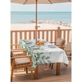 thumbnail image 2 of Outdoor Tablecloths with Umbrella Hole & Zipper, Spring Emerald Green Eucalyptus Rectangle Tablecloth 52x70 Inch, Botanical Leaf Country Waterproof Table Cloth, Patio/Pool/Picnic Table Covers, 2 of 8