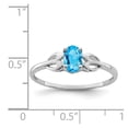 thumbnail image 2 of Sterling Silver Light Swiss Blue Topaz Ring - .48 cwt - Size 7 - Measures 2mm Wide, 2 of 2