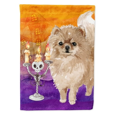 Hallween Pomeranian Garden Flag