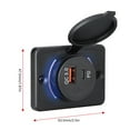 thumbnail image 3 of 12V/24V USB Outlet with Cover, PD3.0 18W Type C & QC3.0 18W USB Port Panel Car USB Socket Chargers Adapters, 3 of 8