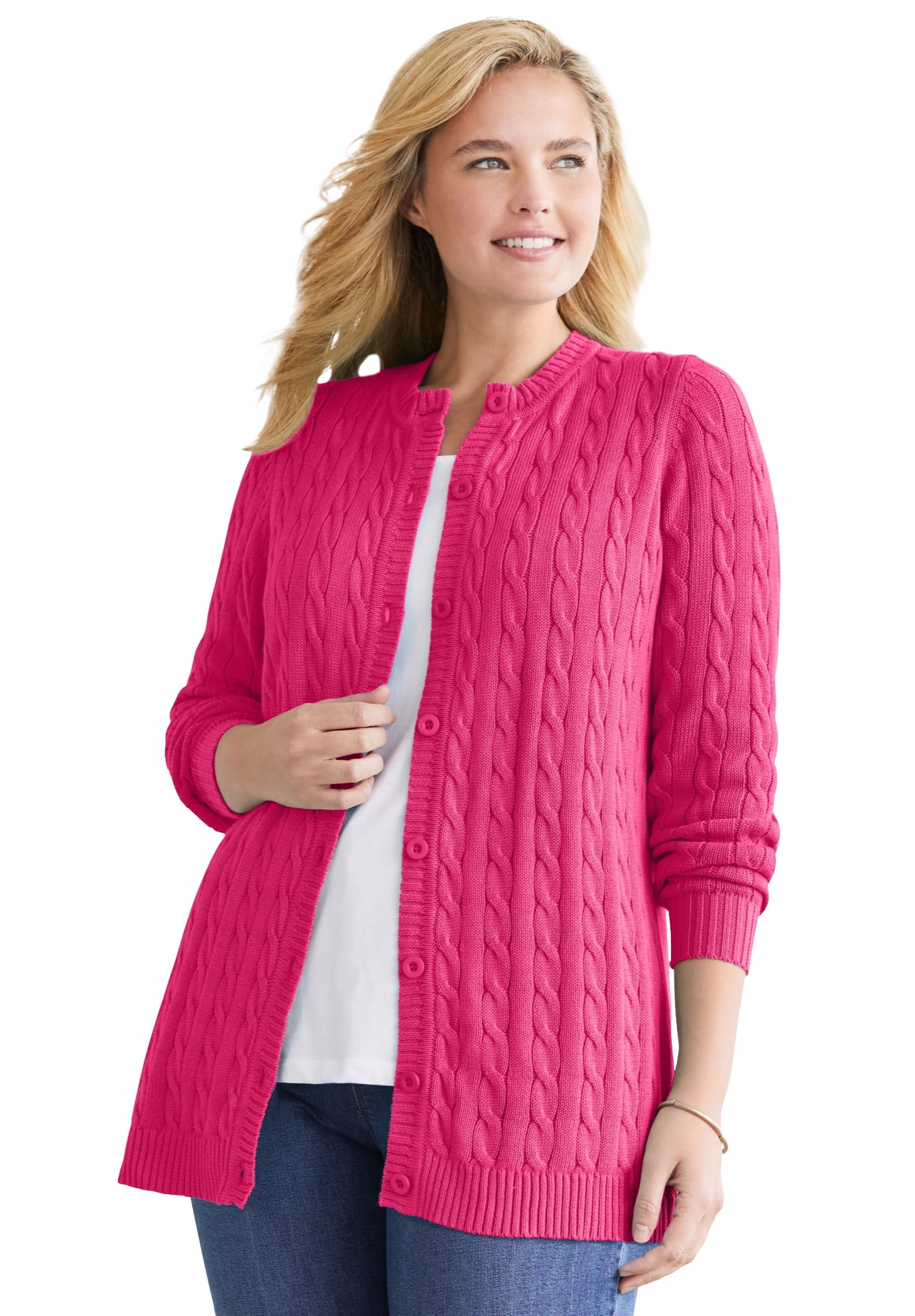 large cable knit cardigan