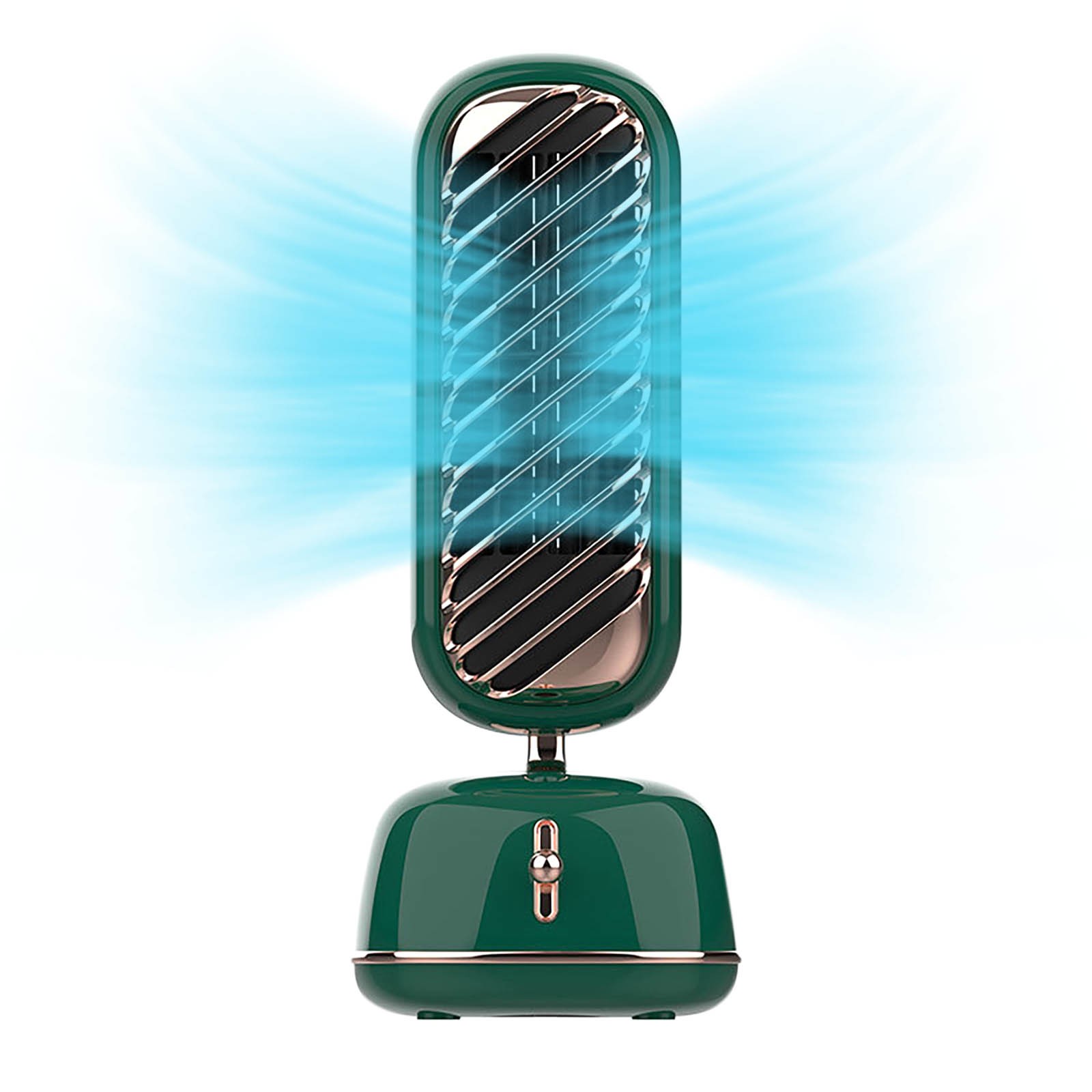 RKSTN Desk Fan Retro USB Vertical Fan Bladeless Desk Table Fan with 3