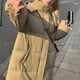thumbnail image 5 of Chaqueta y abrigos casuales con capucha de manga larga para mujer, moda, con cremallera, manga larga, largo medio, hasta la rodilla, de algodón grueso para invierno, abrigo para mujer, 5 of 6