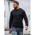 thumbnail image 5 of Colsmile Men's Cable Knit Crewneck Sweater, Casual Long Sleeve Pullover for Fall Winter, 5 of 11