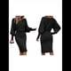 thumbnail image 2 of Suéter de Larga con Cuello Alto y Farol para Mujer, Estilo Formal, Ajustado, Ajustado, Estilo Lápiz, Midi, para Vestir Negro L, 2 of 7