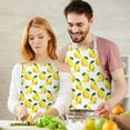 thumbnail image 3 of Yellow Lemon Fruit Slices White Pattern Apron-Garden Aprons for Women with Pockets-Cotton Linen Waterproof Kitchen Cooking Gardening Aprons Adjustable for Kitchen,Cooking,BBQ and Salon 33x27 Inch, 3 of 7