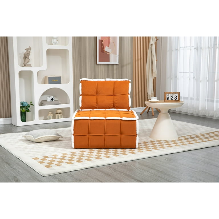 Sectional Sofa Couch, Modular Square Floor Armless Lazy Sofa with