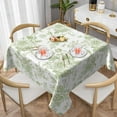 thumbnail image 2 of Sage Green Floral Tablecloth 60x60 Inch Square Vintage Chinoiserie Flower Green Toile Table Cloth Spring Decorative Polyester Stain Resistance Table Cover for Party Picnic Kitchen Decor, 2 of 6