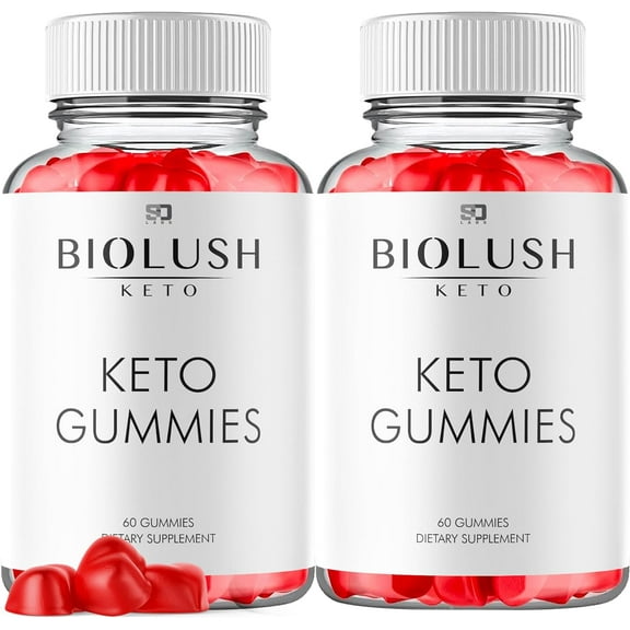 (2 Pack) Biolush Keto Gummies, Biolus Keto ACV Gummies Advanced 1000MG Formula, Bio Lush Apple Cider Vinegar Folate Vitamin B6 B12 Beet Root Pomegranate Vegan Non GMO Keto Supplement (120 Gummies)