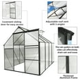 thumbnail image 4 of Roninkier 6x8 ft Outdoor Walk-in Polycarbonate Greenhouse with Aluminum Fram for Backyard in All Season，Black, 4 of 9