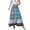 Blue, variant on Bjutir Fashion Skirt For Womens Long Boho Flowers High Waist With Pockets And Belt Maxi Skirt Pleated Skirt Beach Skirt Casual Skirt Blue
