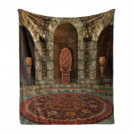 

Gothic Soft Flannel Fleece Throw Blanket King in Vintage Style Palace Chandelier Medieval Architecture Theme Cozy Plush for Indoor and Outdoor Use 50 x 70 Burgundy Grey by Ambesonne