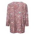 thumbnail image 4 of Womens Tops Short Sleeve Three Quarter Sleeve Sequin Print Fashionable Casual T Shirt Fashion Clothes Blouses Dressy Casual Women, 4 of 5