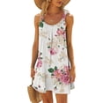 thumbnail image 1 of Mefallenssiah Femmes Mode Casual Imprimé Col Rond Sans Manches Robe Large au Genou, 1 of 5