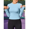 thumbnail image 5 of Charmo Womens Long Sleeve Workout Tops Side Ruched Yoga Shirts, 5 of 6