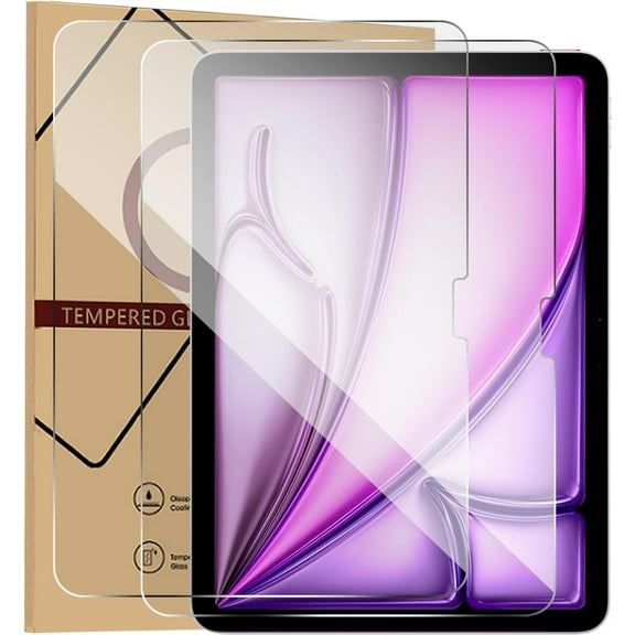 SOATUTO Tempered Glass Screen Protector for iPad Air 11 Inch M3 M2 2025 2024, iPad Pro 11 Inch 2024 5th Gen Screen Film Anti-Scratch High Sensitivity Ultra Thin High Response Easy Installation(2 PCS)