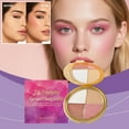 thumbnail image 4 of Eye & Cheek Palette,Blush for Cheeks,Multi-Use Highlighter Eyeshadow Blush Palette, All-In-One Face Makeup Plate, Long-Lasting Pigmented Shades for Daily(MulticolorA), 4 of 9
