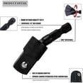 thumbnail image 2 of Juego de adaptadores de enchufe giratorios de 360° con resorte de uso generalizado, 4 piezas de accesorios de taladro en ángulo recto + 3 piezas de junta universal de grado de impacto para taladro, 2 of 5