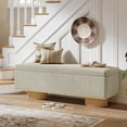 thumbnail image 3 of Tribesigns 50.39" Storage Bench with Padded Seat Cushion, Upholstered Shoe Bench with Flip Up Storage for Bedroom, Living Room, Entryway, 3 of 6