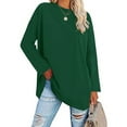thumbnail image 1 of Camiseta Suave, Parte Superior Femenina De Poliéster, Cómoda Tela Transpirable De Gran Tamaño, Lavable A Máquina Para Exteriores Para El Hogar ANGGREK Verde XXL, 1 of 4