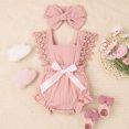 thumbnail image 2 of Sngxgn Long Sleeve Onsies for Baby Girls' Bodysuits Ribbed Fall Baby Girl Romper Undershirt(Pink,80), 2 of 4