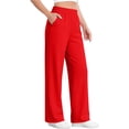 thumbnail image 6 of JSROAC Womens Wide Leg Sweatpants Elastic Waist Baggy Straight Leg Loungewear Pants with Pockets Loose Casual Long Bottoms with Pockets 2026 Fall, 6 of 7