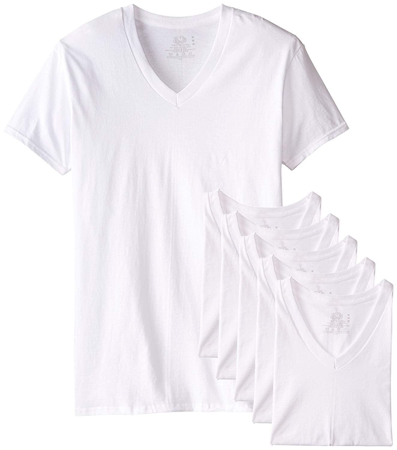 Loom Men's Tucked V-Neck T-Shirt (White 