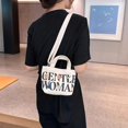 thumbnail image 6 of Travel Stylish Letter Printing Birthday Gifts Canvas Sling Bags Makeup Lipstick Bags Shoulder Bags Crossbody  Bags Purse Wallets BLACK, 6 of 8