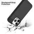 thumbnail image 2 of for iPhone 14 Pro Case Card Slot Hard PC Soft TPU Bumper Anti-Scratch Anti-Drop Protective Slim Wallet Card Holder Cover for Women Girls Men-Black, 2 of 7
