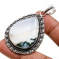 thumbnail image 2 of Blue Opal Gemstone Handmade Ethnic Antique Design Pendant Jewelry 2.3" SA 9158, 2 of 2