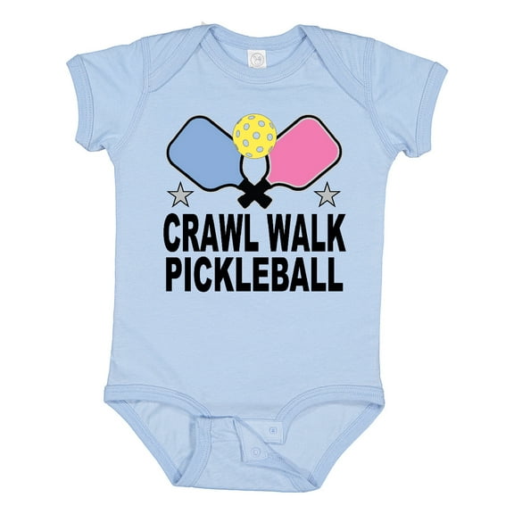 Inktastic Crawl Walk Pickleball Boys or Girls Baby Bodysuit
