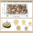 thumbnail image 2 of WWS-70 pcs Wooden Push Pin Cute Irregular Wooden Decorative Push Pin Cork Board Use in Map, Photo, Calendar, Memo, Bulletin Board, Office, School Mark (Wooden Pattern), 2 of 4