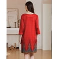 thumbnail image 4 of Ekouaer Zipper Robes for Women 3/4 Sleeves Housecoat Soft Nightgowns Sleepwear Mumu House Dresses with Pockets S-XXL, 4 of 5