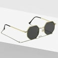 thumbnail image 2 of Polygon Sunglasses Men Vintage Octagon Metal Sunglasses Women Goggle Sun Glasses Men Gafas De Sol UV400, 2 of 6