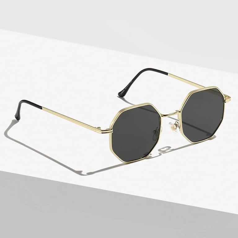 Polygon Sunglasses Men Vintage Octagon Metal Sunglasses  display picture 1