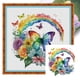 thumbnail image 1 of Kit Punto Cruz Con Mariposa Y Arcoíris Hilo Algodón Bordado 18CT, 1 of 9