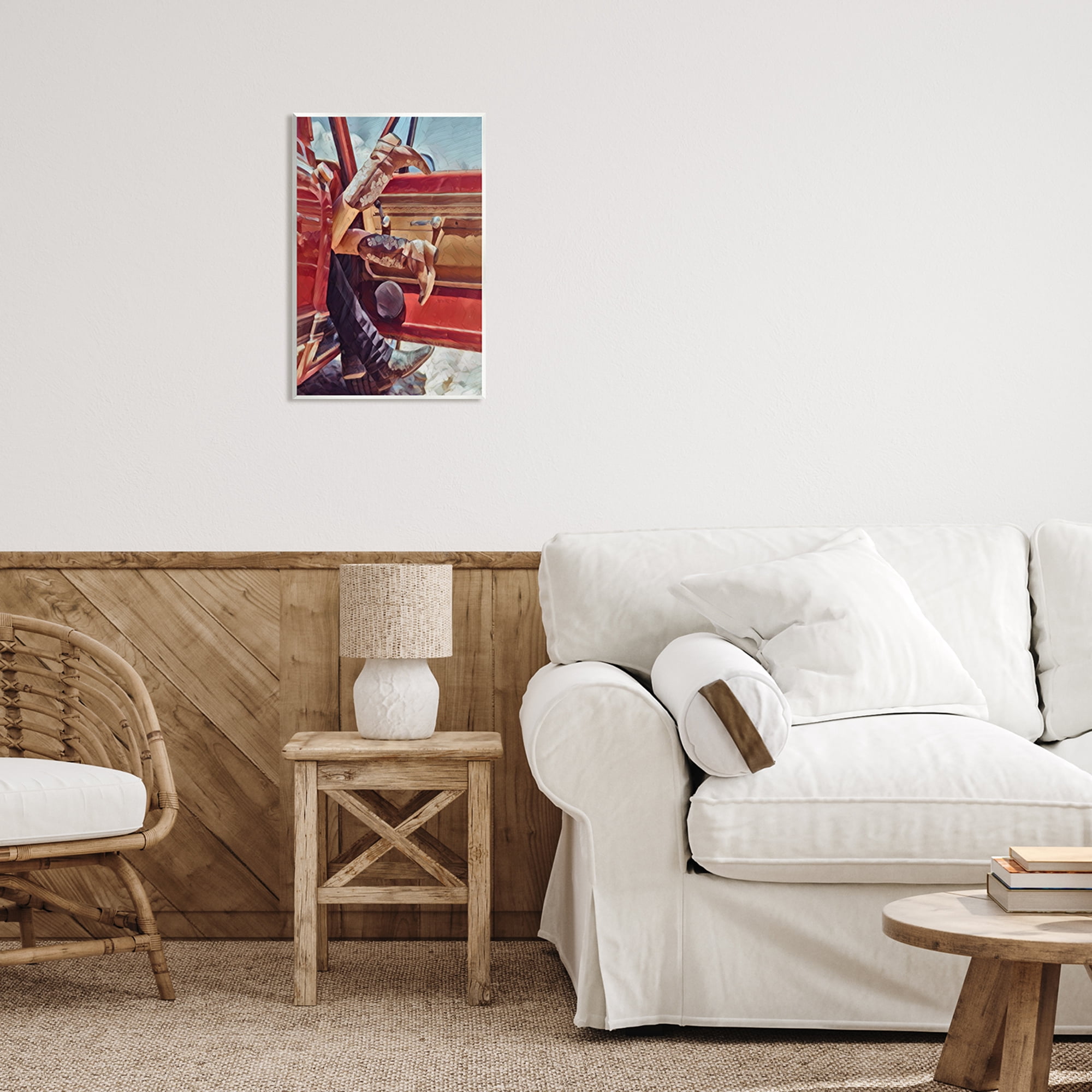 Stupell Industries Romantic Cowboy Boots Couple Transportation Painting Unframed Art Print Wall Art, 13 x 19