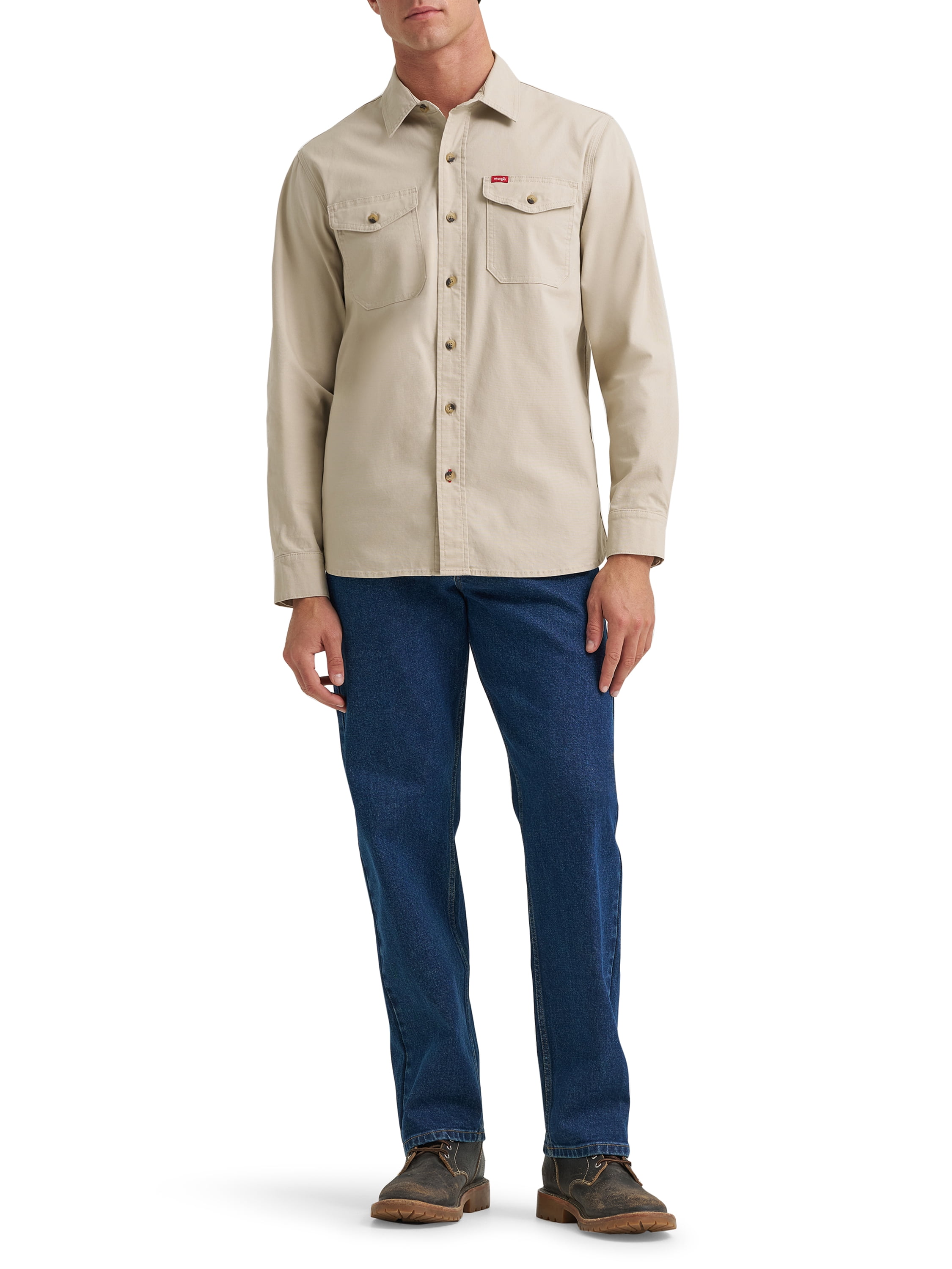Wrangler® Mens Long Sleeve Heritage Solid Shirt