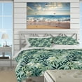 thumbnail image 3 of Designart "Seaside Leaf Symphony I" Green Tropical Bedding Covert Set - Tropical Bed Set With 2 Shams, 3 of 5