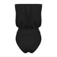 thumbnail image 4 of YIFUNIN Women's Solid Color Off Shoulder Tube Top One Piece Swimsuit Sexy Ruched Detail for Women Summer Beach Vacation Pool Swimming,Black 3XL, 4 of 5