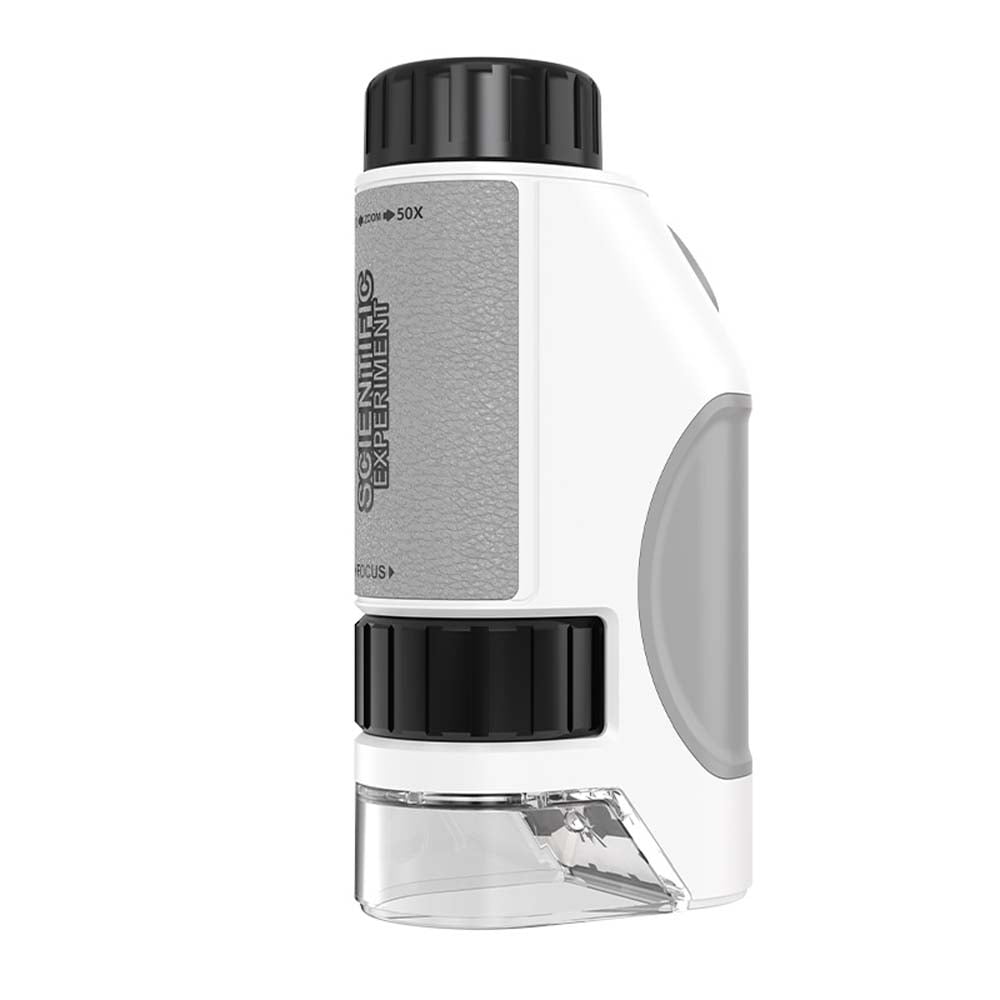 Mini 50X-300X Microscope, Kids Microscope Handheld Portable Microscope, Gray White