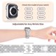 thumbnail image 2 of Correa de diamantes con purpurina y estuche para Apple Watch de 42 mm, Bling Men Women Crystal Rhinestone Correa de repuesto de metal de acero inoxidable para iWatch Series SE654321 (Plata), 2 of 5