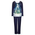 thumbnail image 4 of Censtreet Women's Christmas Long Sleeved Pajamas Set,Printed Casual Sleepwear with Pockets,2 Piece Round Neck Snug-Fit Loungewear, 4 of 4