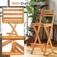 thumbnail image 2 of Barara King Acacia Wood Outdoor Bar Height Chair 2-Piece Patio Chair with Backrest Footrest for Backyard Balcony Garden Deck Outdoor Seating, Natural, 2 of 4