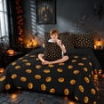thumbnail image 3 of Homewish Pumpkin Queen Bedding, Happy Halloween Bedding Comforter Set Queen, Black Orange, Black Reversible 7 Pieces, 3 of 7